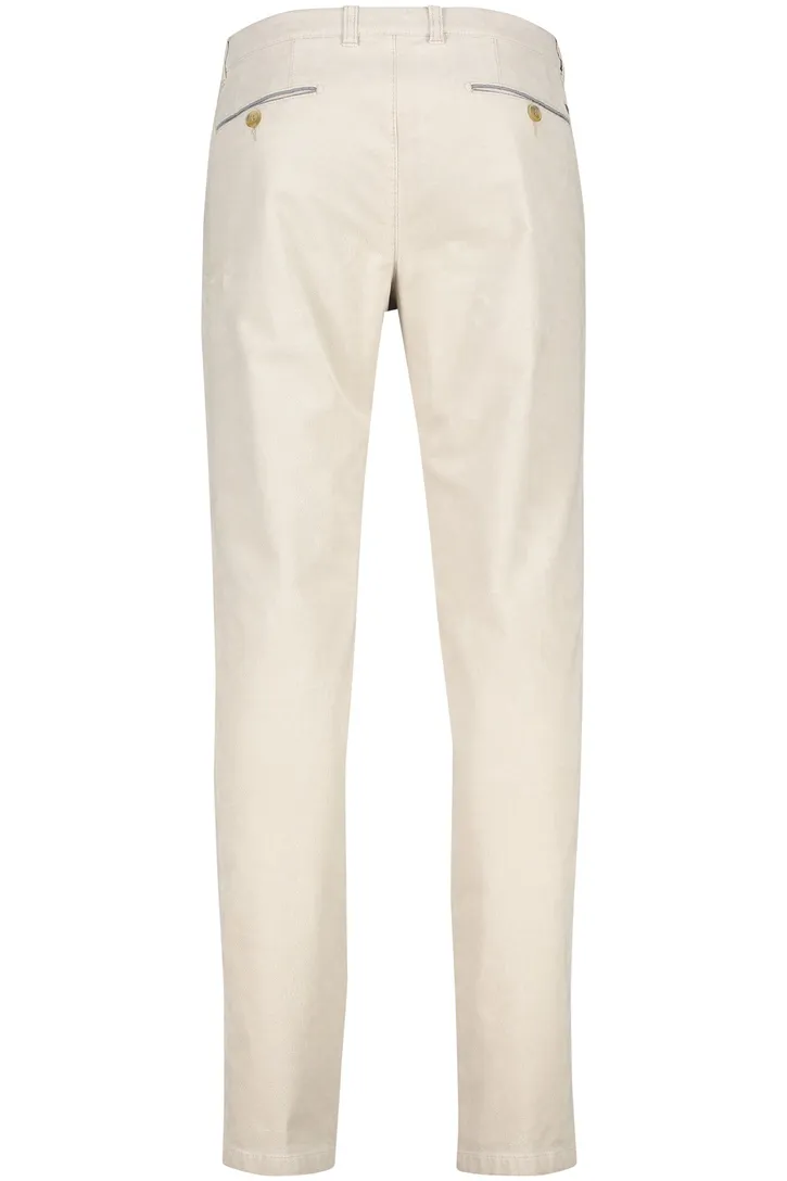 COM4 katoenen broek beige effen zonder omslag