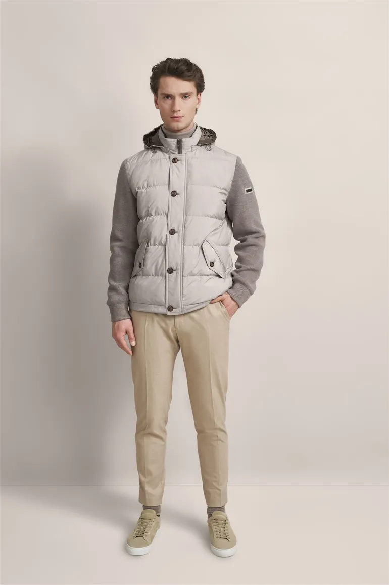 Bugatti tussenjas beige met knoop + rits