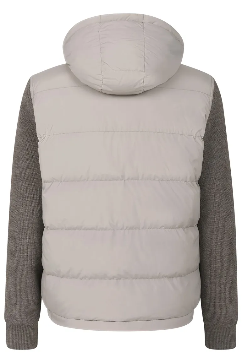 Bugatti tussenjas beige met knoop + rits wijde fit