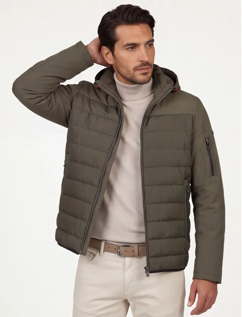 Bugatti winterjas Flexcity groen normale fit effen rits