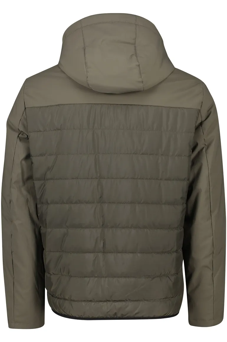 Bugatti winterjas groen Flexcity effen rits normale fit