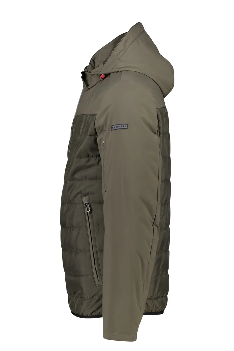 Bugatti winterjas groen Flexcity effen rits normale fit