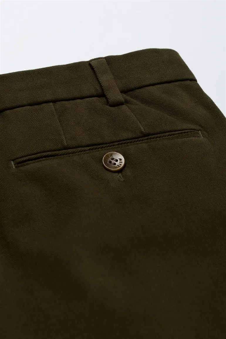 katoenen broek Meyer groen effen katoen Bonn