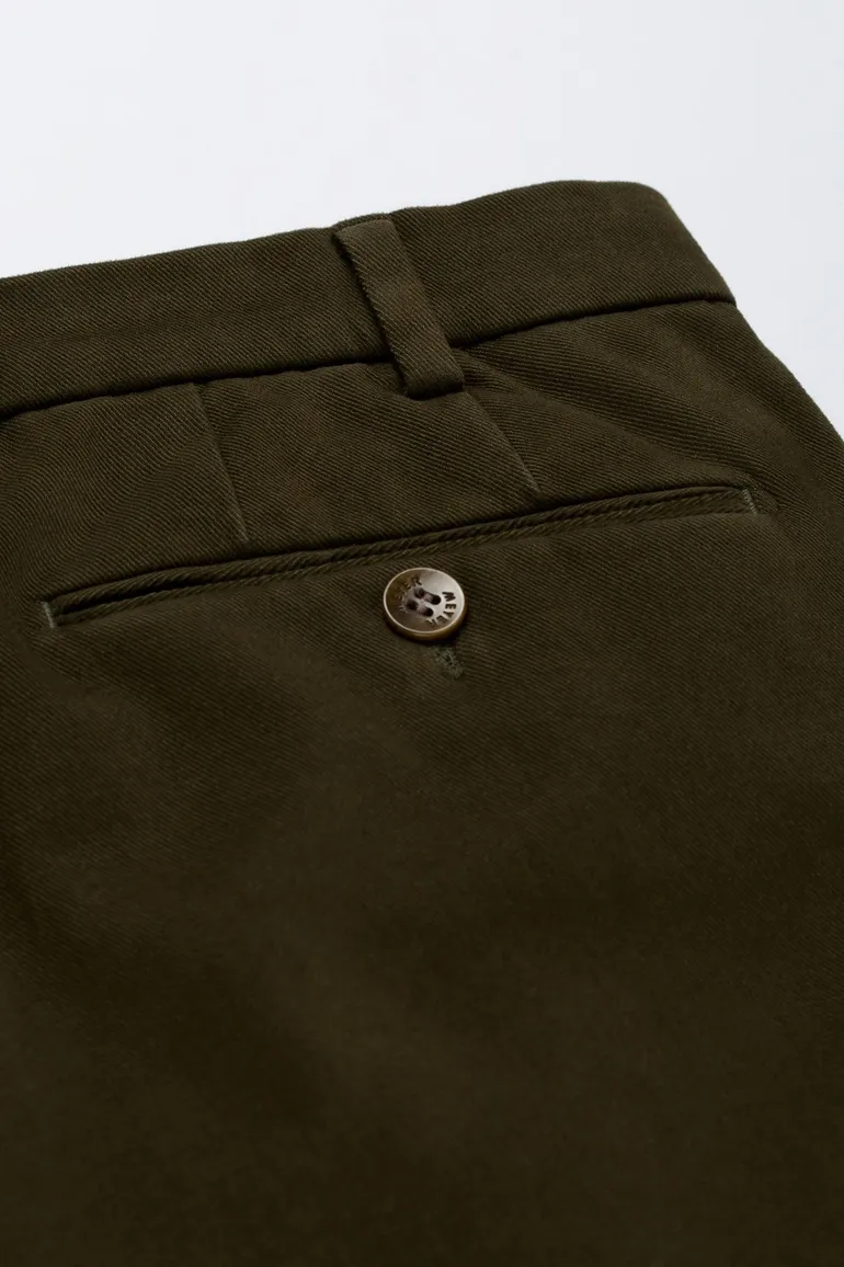 katoenen broek Meyer groen effen katoen Bonn