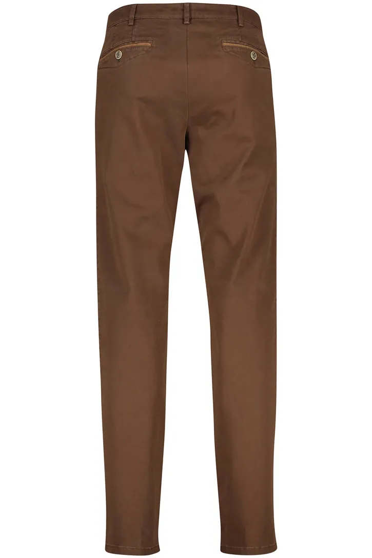Meyer katoenen broek bruin effen Chicago normale fit