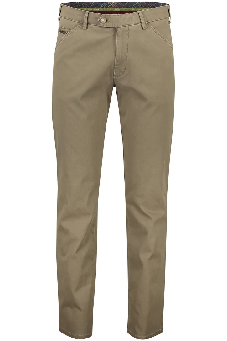 Meyer katoenen broek Chicago Perfect Fit effen beige