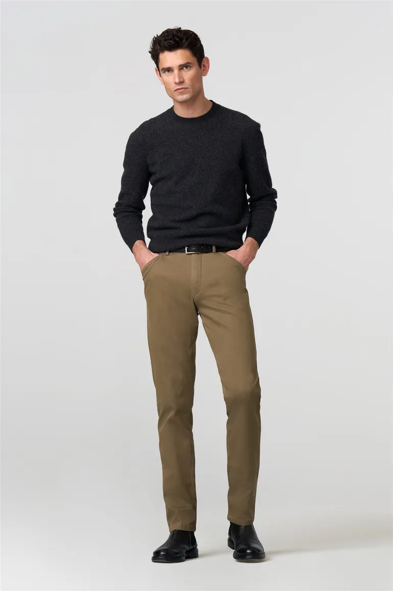 Meyer katoenen broek Chicago effen beige
