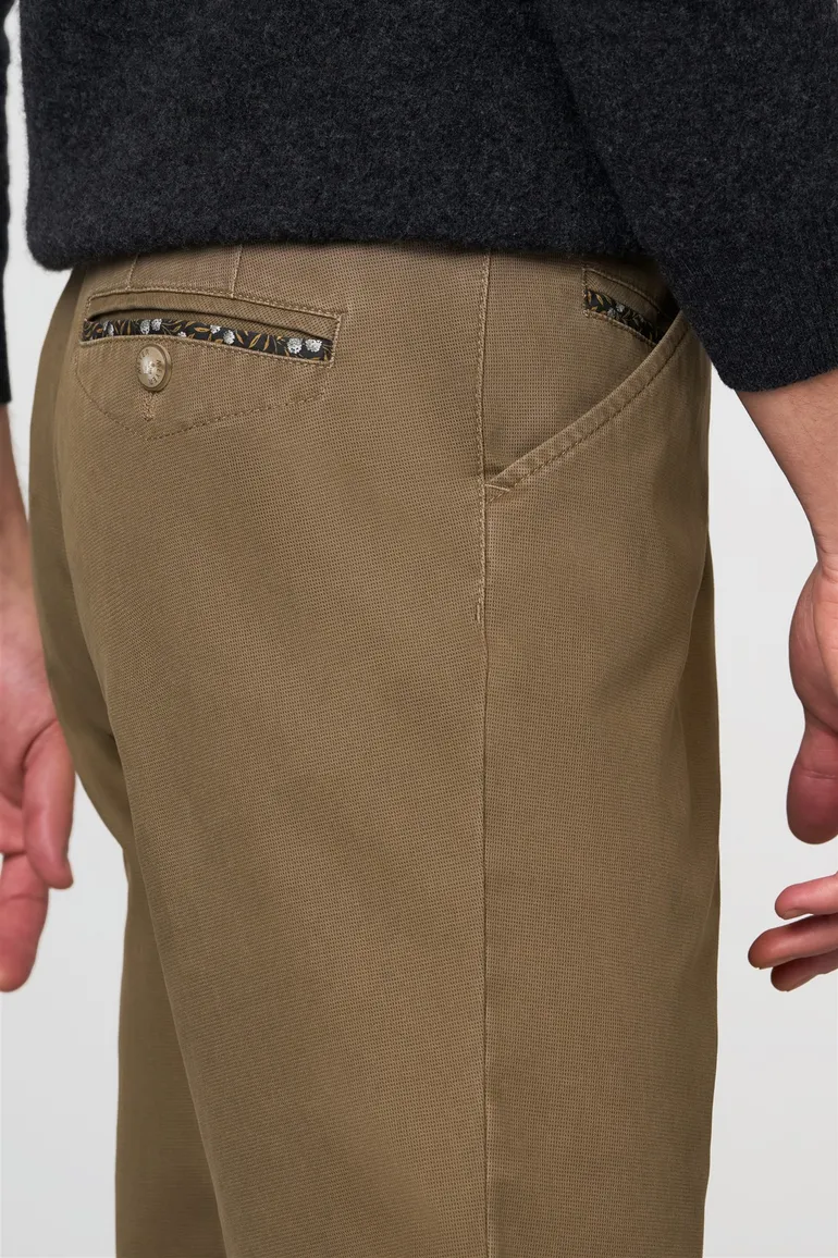 Meyer katoenen broek Chicago effen beige