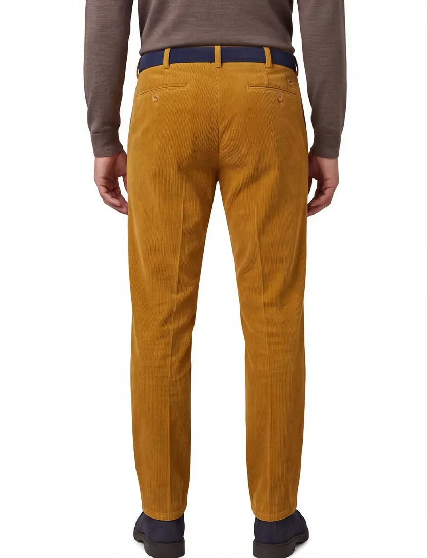 katoenen Meyer rib broek effen camel Bonn
