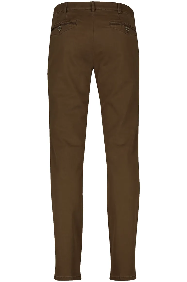 Meyer katoenen broek Chicago effen bruin normale fit