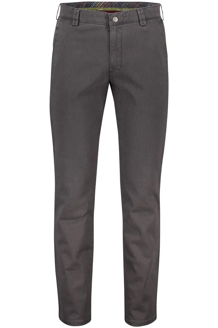 katoenen Meyer broek grijs effen Bonn normale fit
