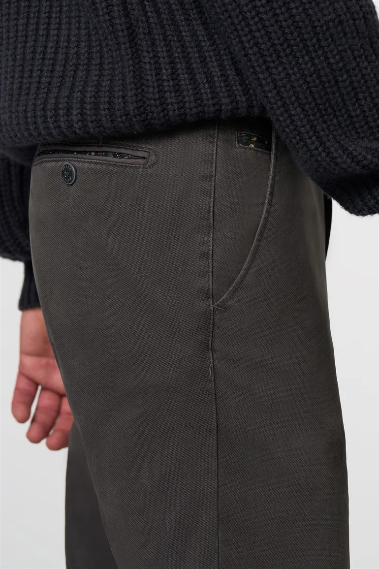 katoenen broek Meyer grijs effen katoen, stretch Bonn