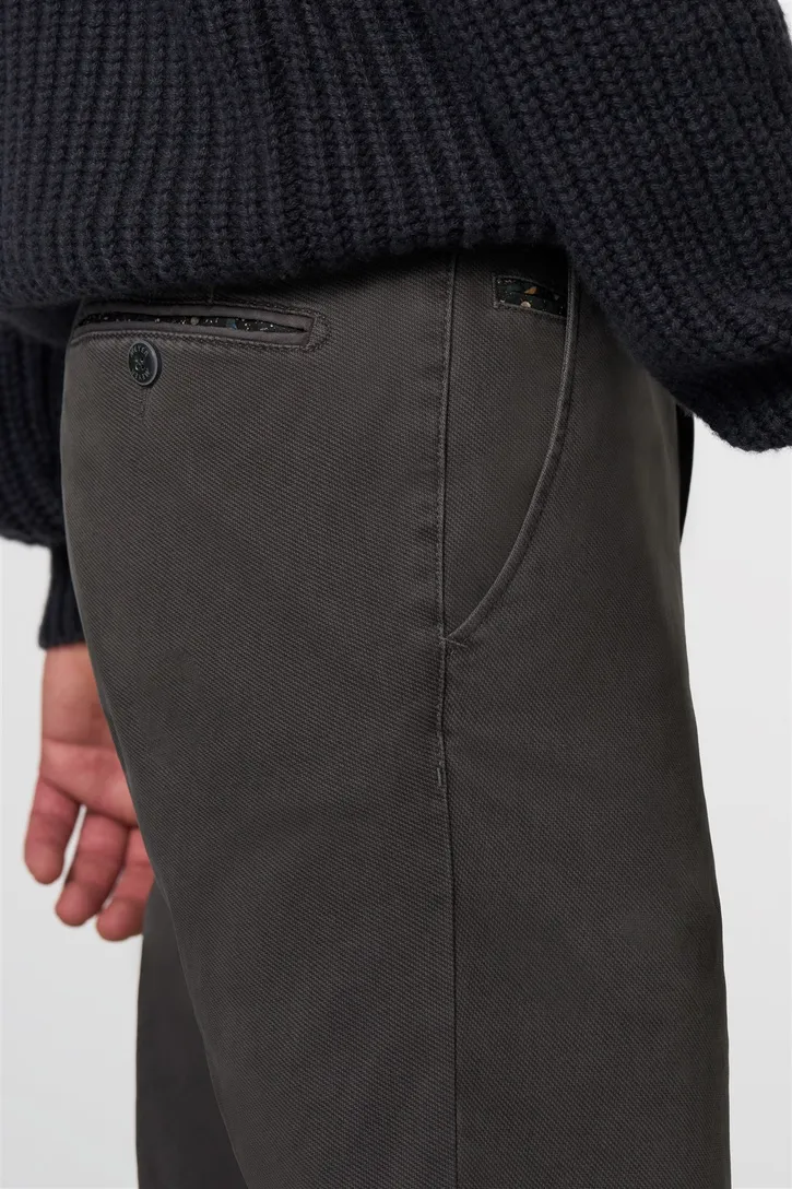 katoenen Meyer broek grijs effen Bonn normale fit