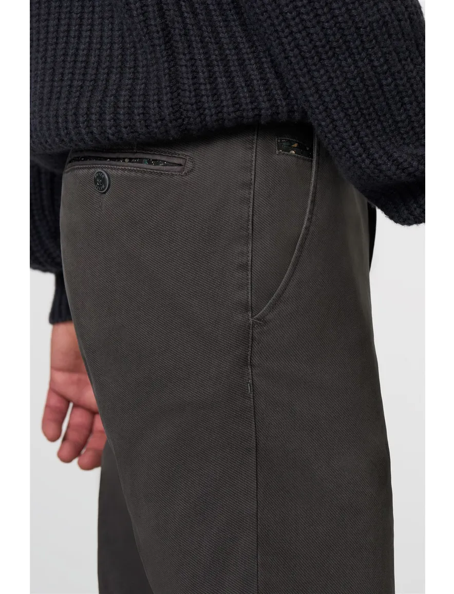 Meyer katoenen broek Bonn effen grijs katoen