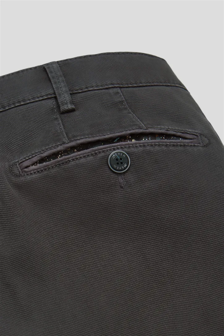 katoenen Meyer broek grijs effen Bonn normale fit