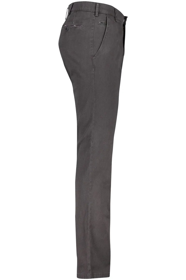 katoenen broek Meyer grijs effen katoen, stretch Bonn
