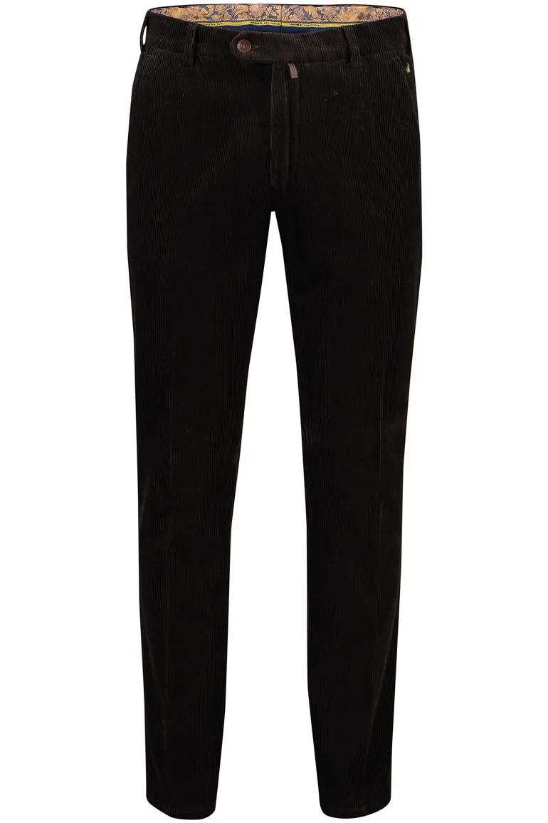 Meyer Bonn chino modern fit donkerbruin corduroy flatfront