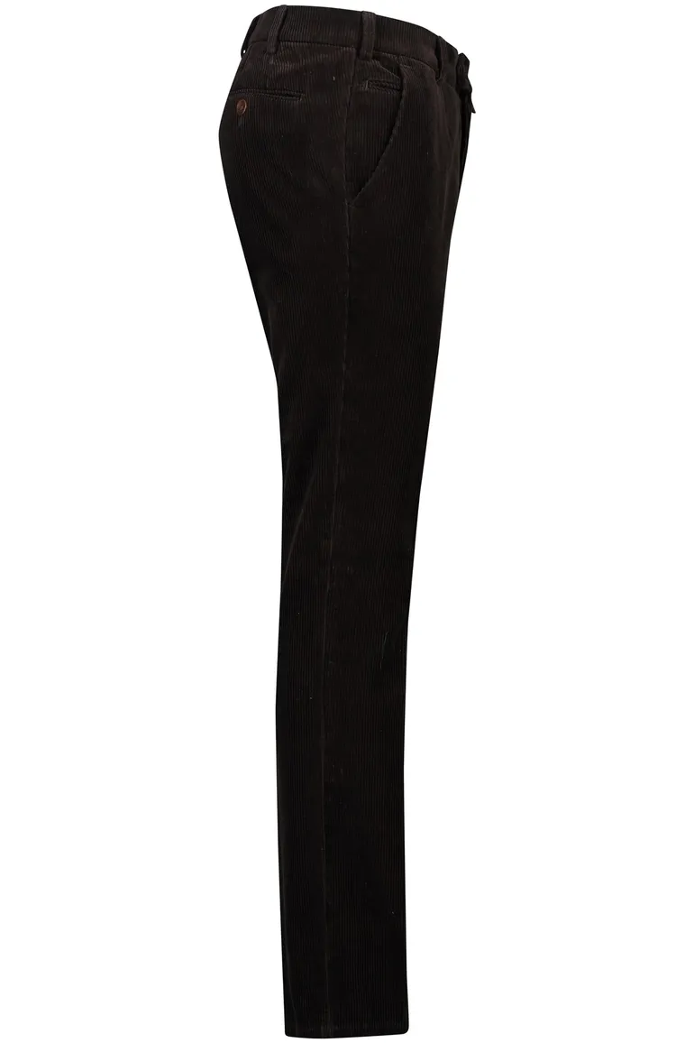 Meyer Bonn chino modern fit donkerbruin corduroy flatfront
