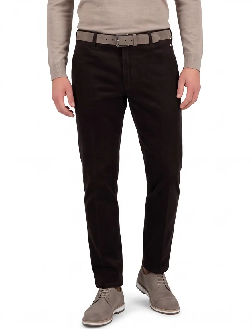 Meyer chino modern fit donkerbruin corduroy