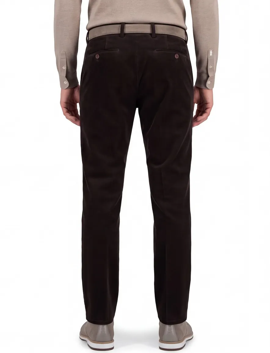 Meyer chino modern fit donkerbruin corduroy