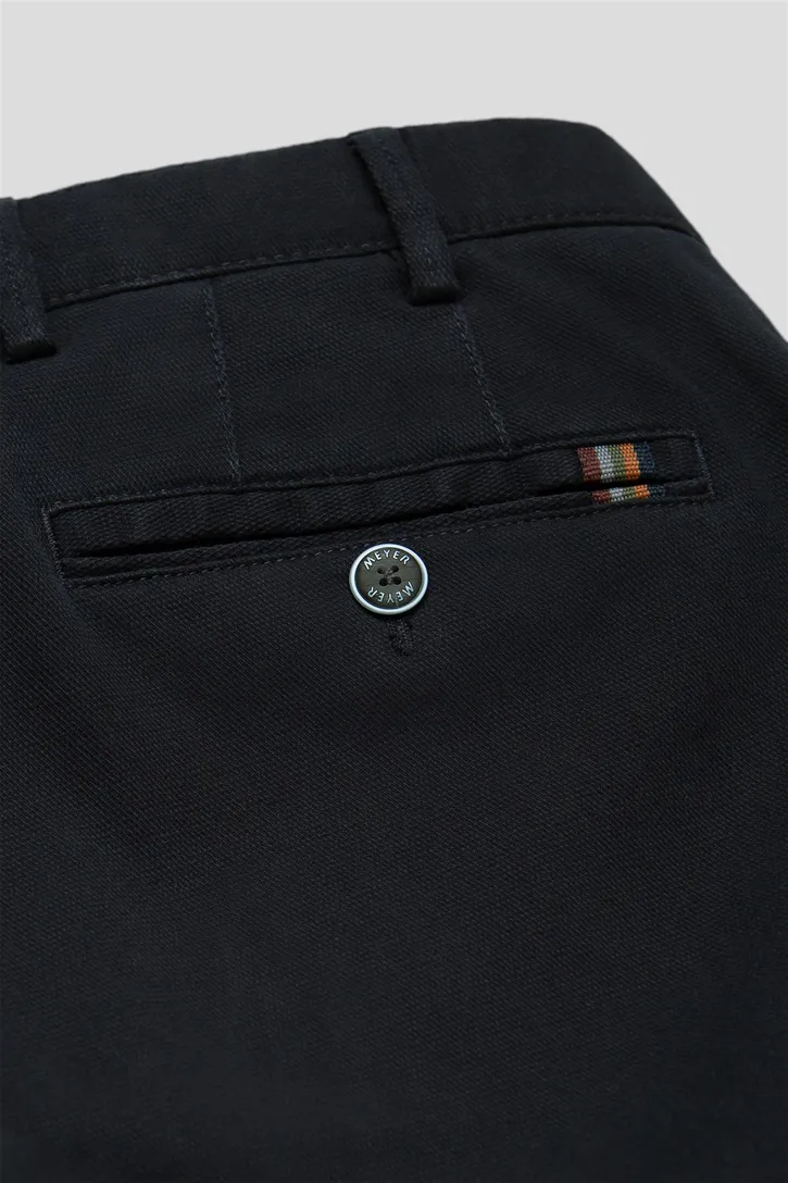 Meyer Oslo katoenen chino donkerblauw effen katoen