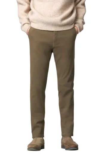 Meyer Meyer Oslo chino bruin effen katoen slim fit