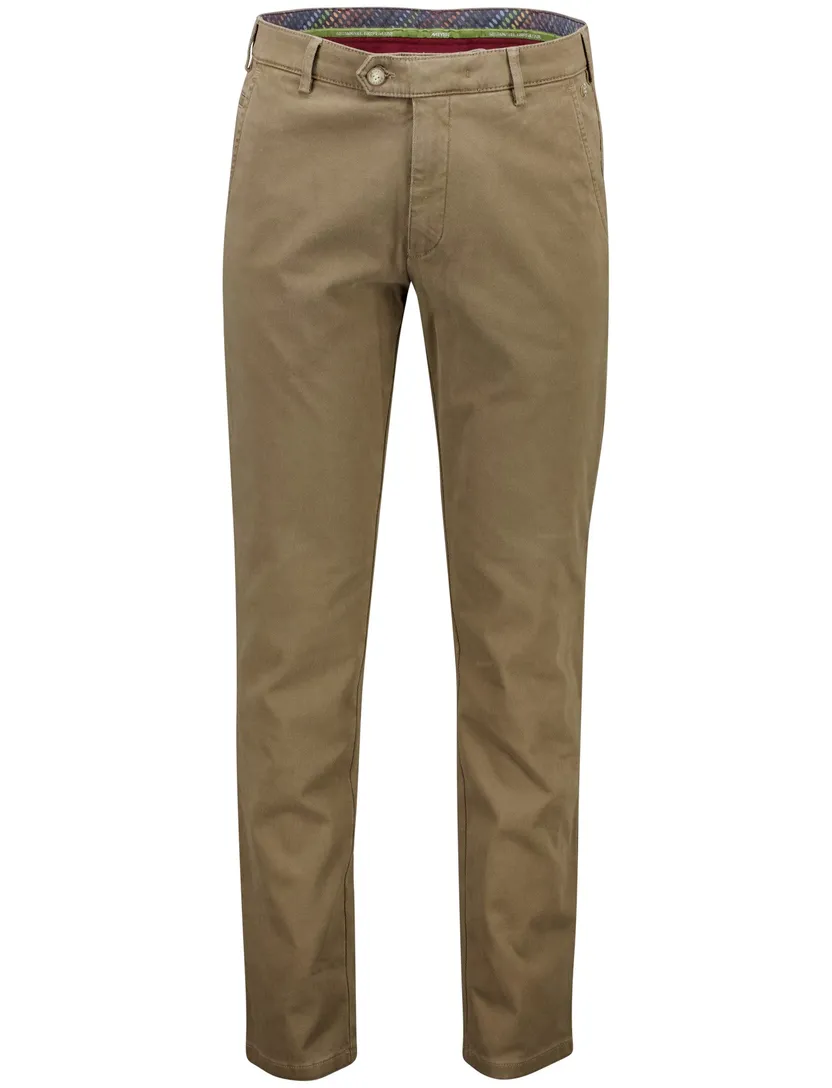 Meyer Pantalon chino bruin katoen