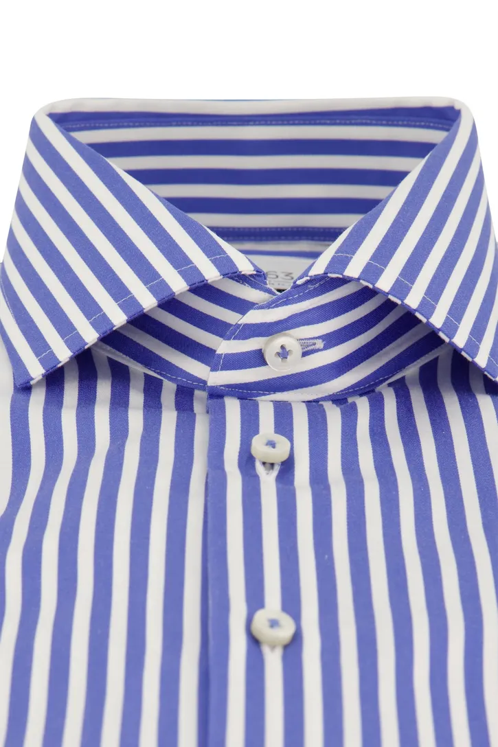 Modern Fit Eterna overhemd blauw wit gestreept