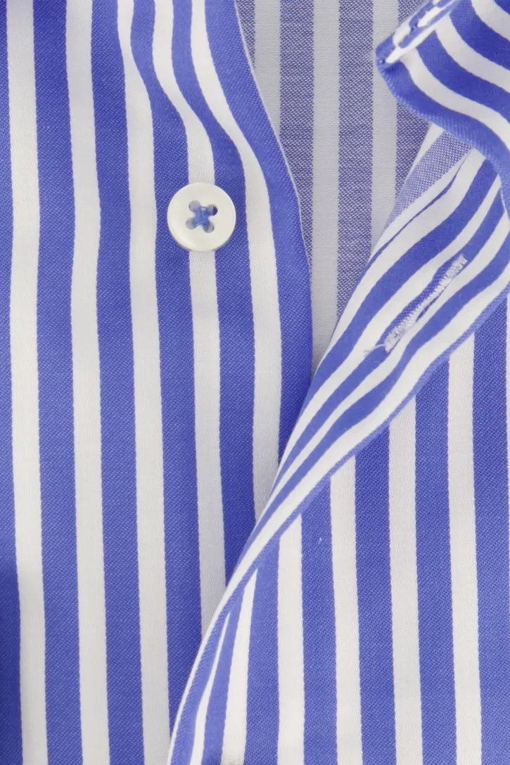 Modern Fit Eterna overhemd blauw wit gestreept