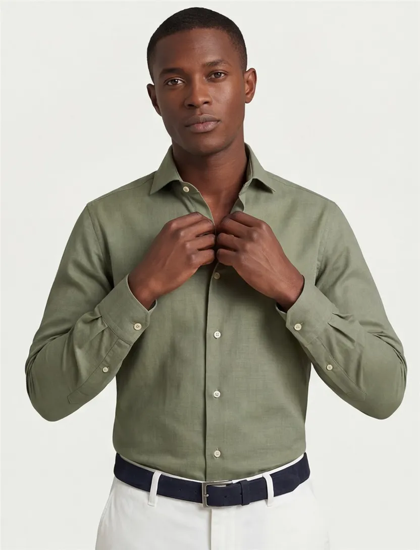 Comfort Fit Eterna overhemd groen