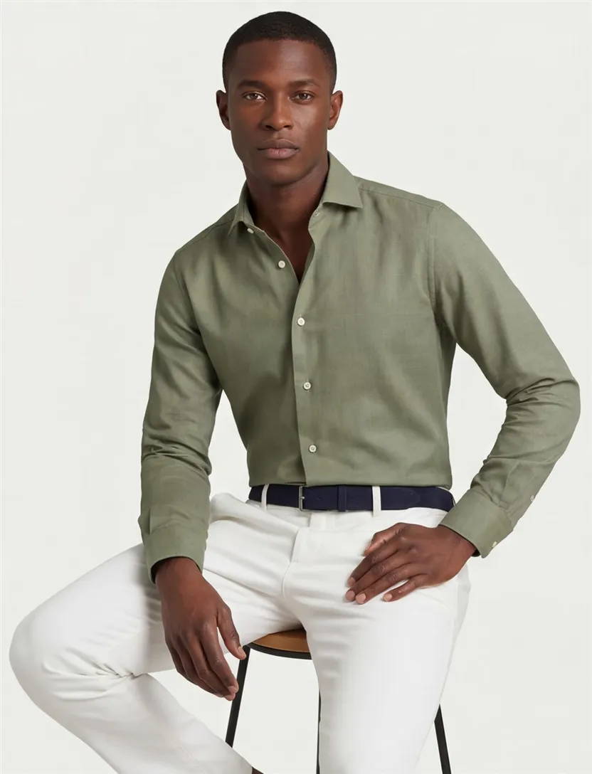 Comfort Fit Eterna overhemd groen