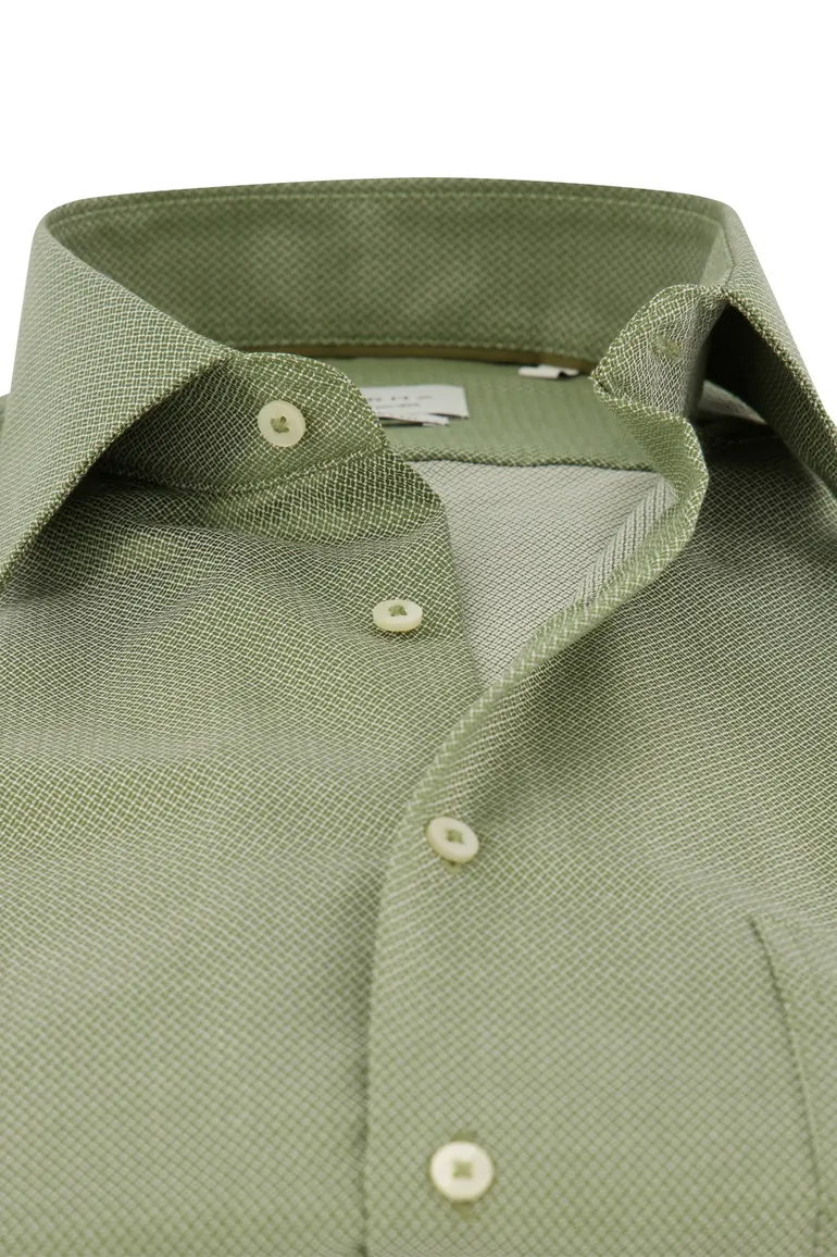 Eterna overhemd Comfort Fit wijde fit effen groen strijkvrij