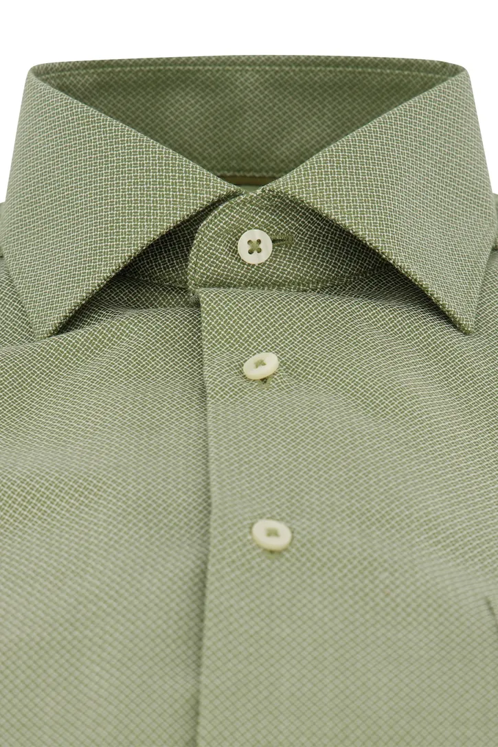 katoenen Eterna overhemd Comfort Fit groen wijde fit