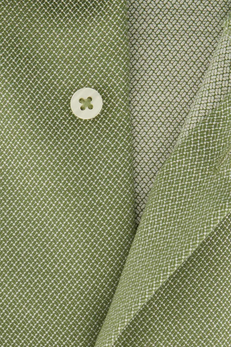 Eterna overhemd Comfort Fit wijde fit effen groen strijkvrij