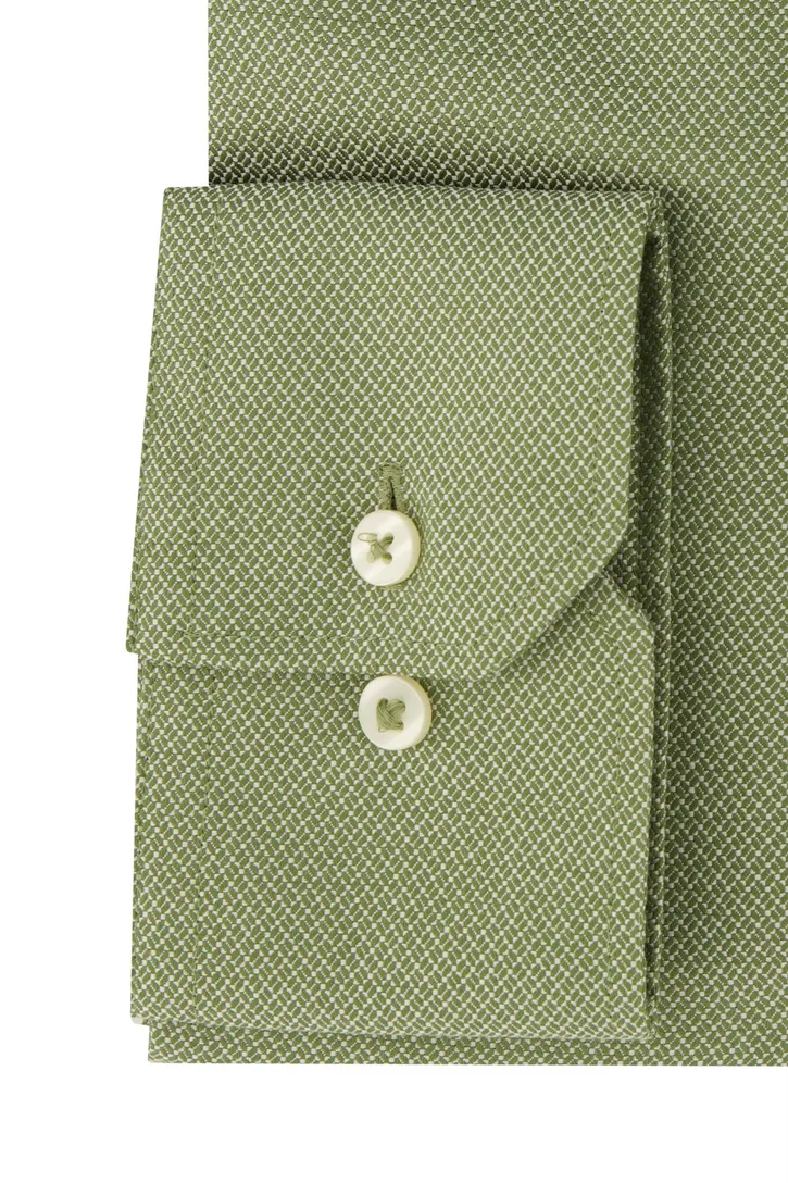 katoenen Eterna overhemd Comfort Fit groen wijde fit