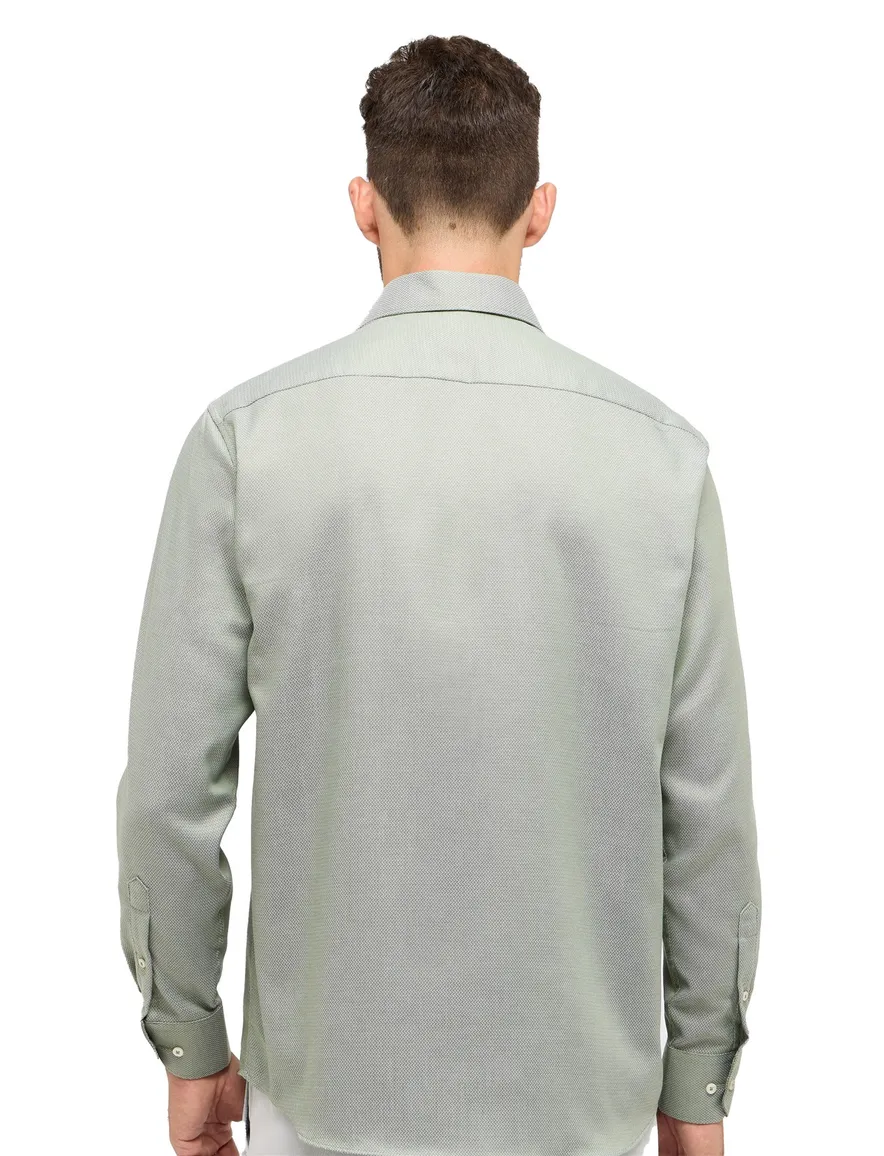Eterna overhemd Comfort Fit wijde fit effen groen strijkvrij