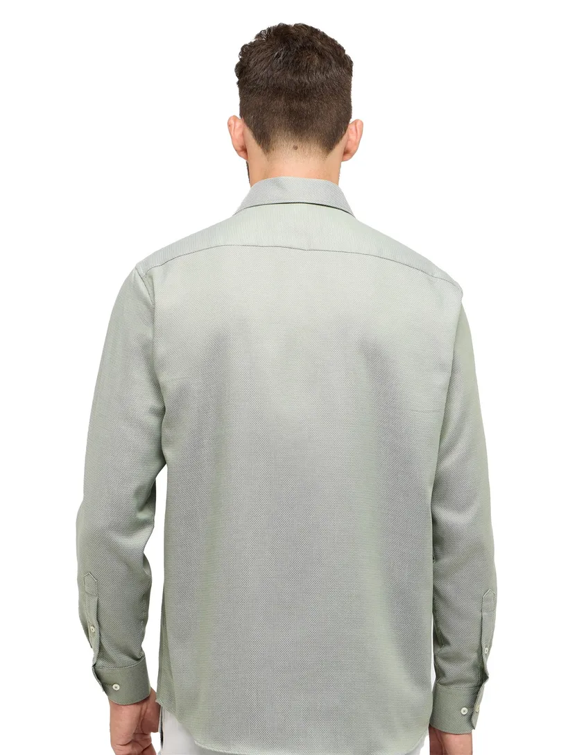 katoenen Eterna overhemd Comfort Fit groen wijde fit
