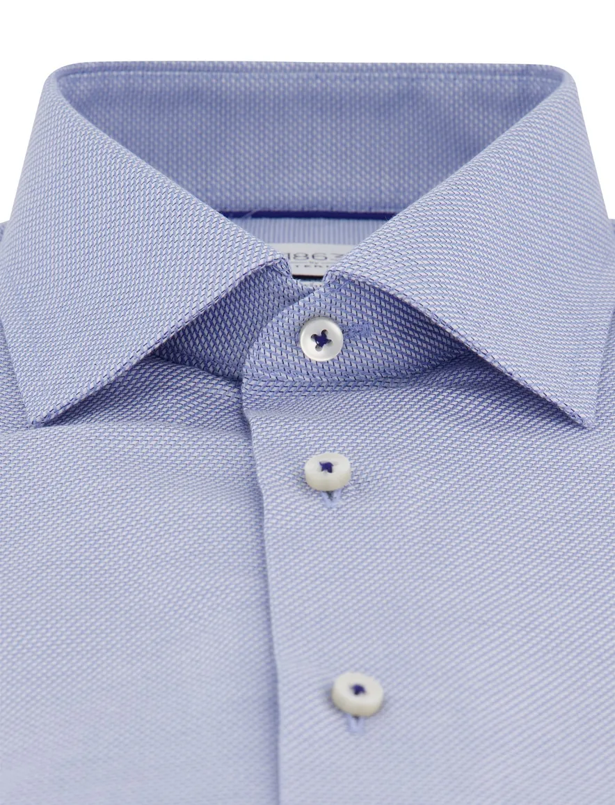 Eterna overhemd Comfort Fit lichtblauw patroon