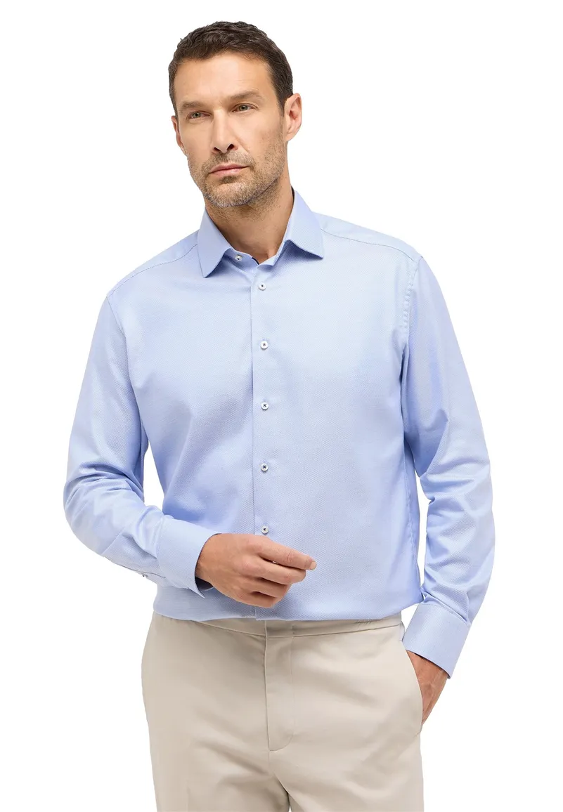 Eterna overhemd Comfort Fit lichtblauw patroon