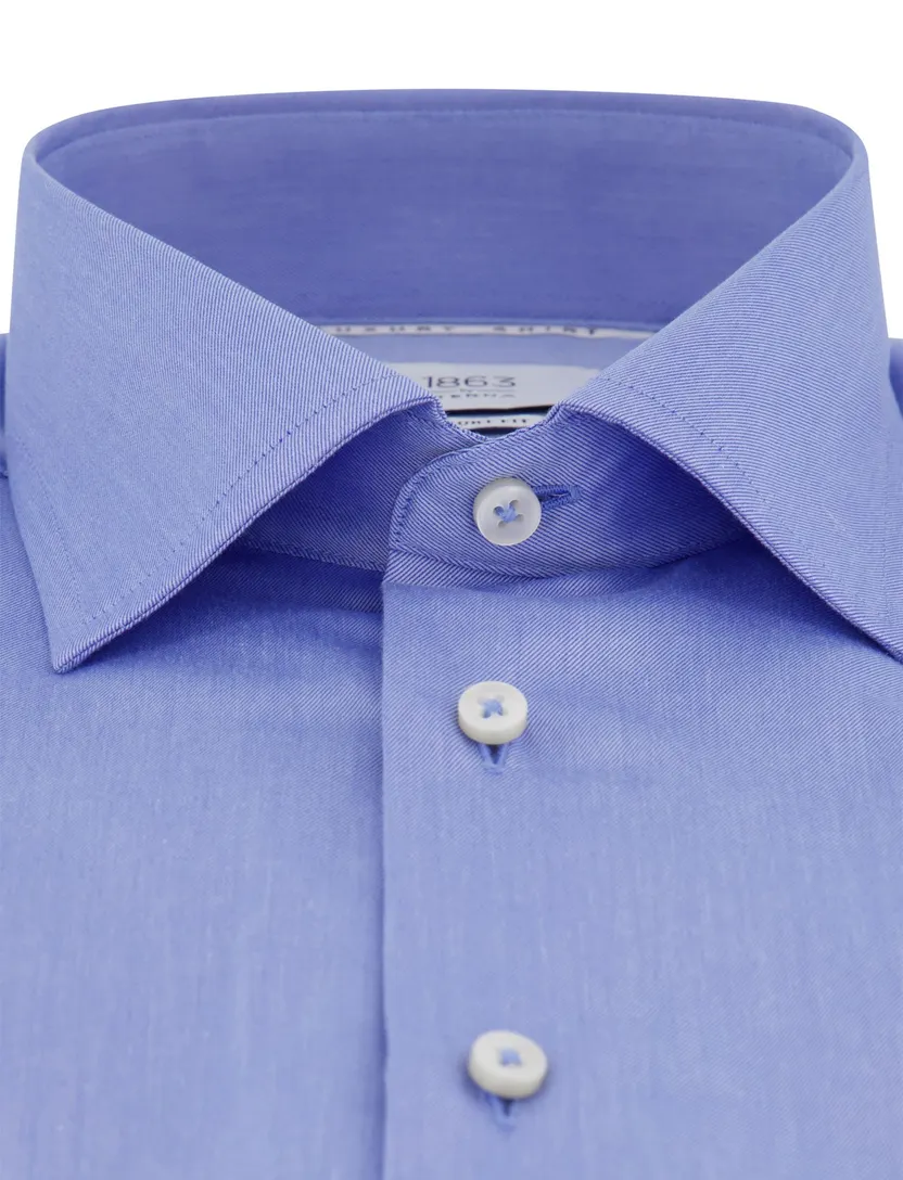 overhemd Eterna Luxury Comfort Fit effen blauw