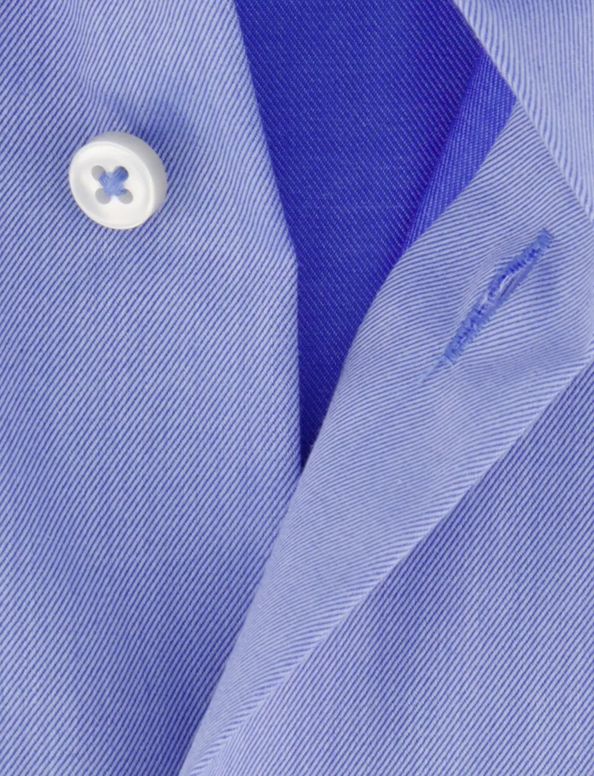 overhemd Eterna Luxury Comfort Fit effen blauw