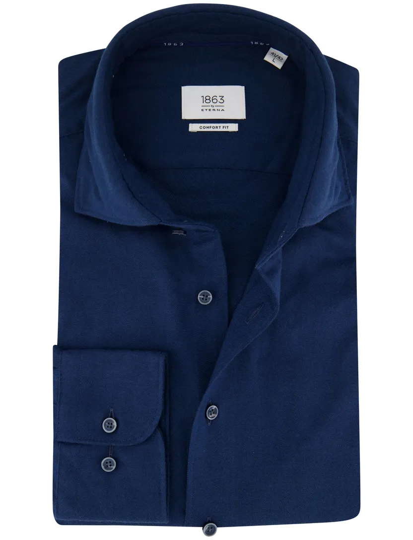Eterna overhemd blauw effen comfort fit