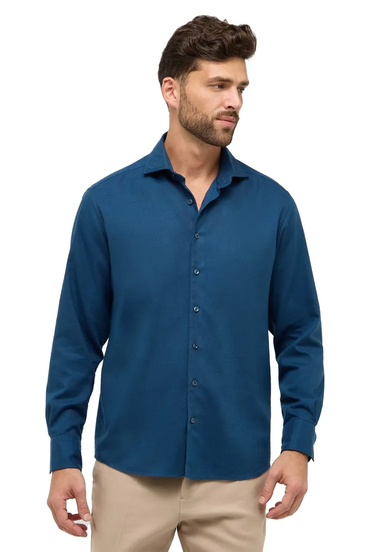 Eterna overhemd blauw effen comfort fit