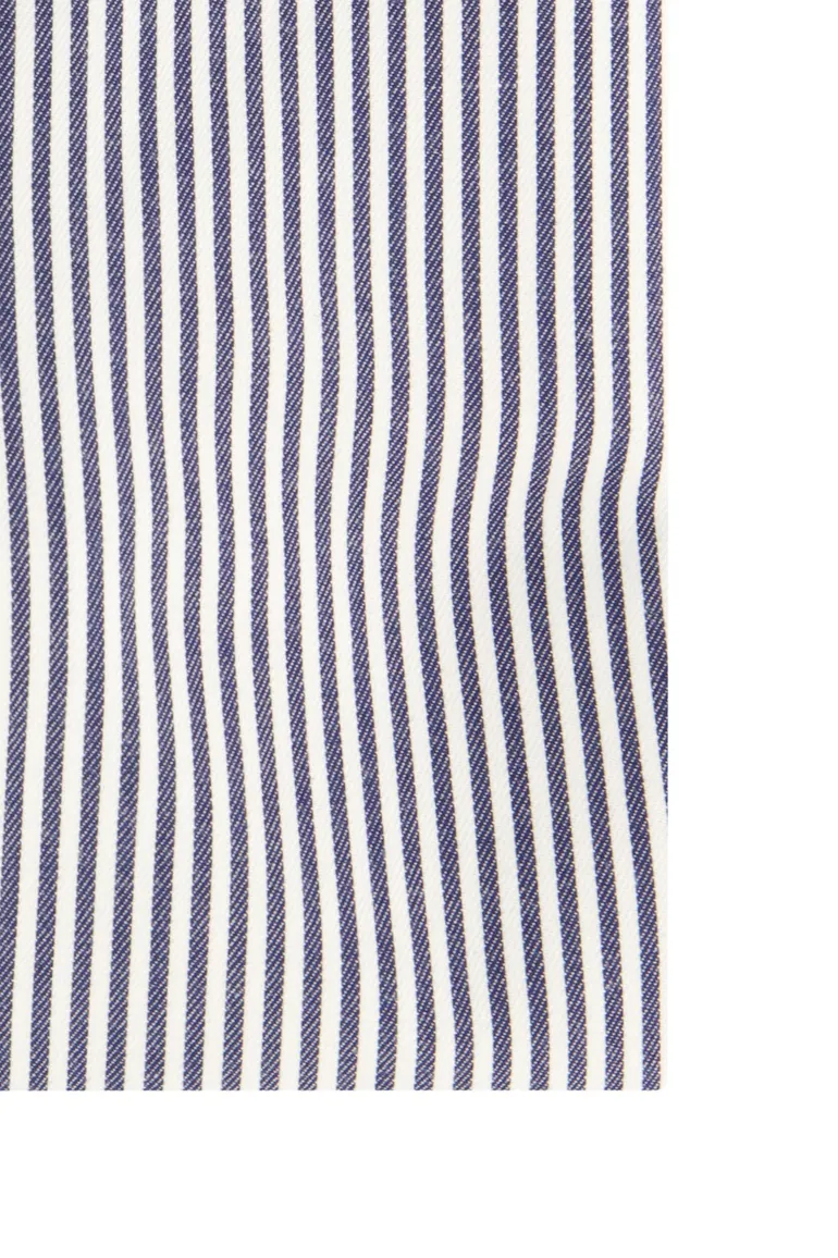 Olymp overhemd slim fit blauw gestreept katoen