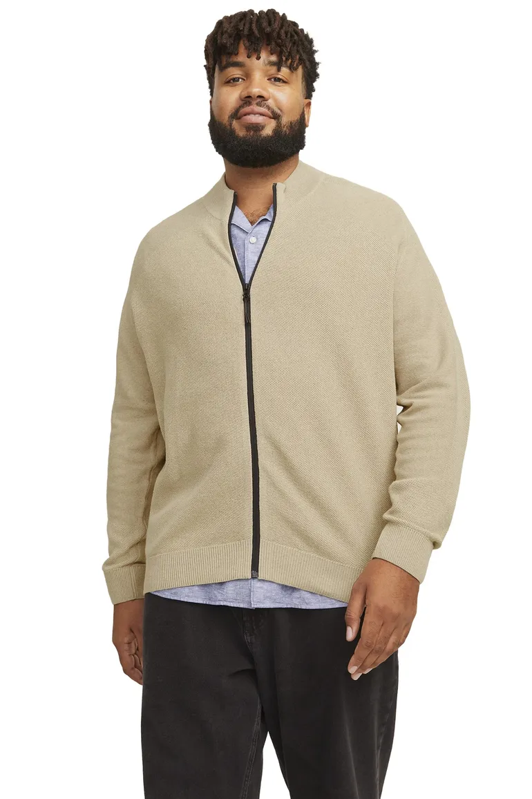 Beige Plus Size Jack & Jones vest effen