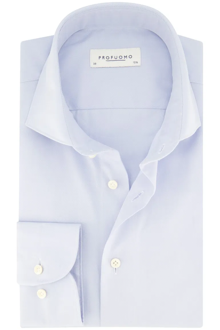 business overhemd Profuomo lichtblauw effen katoen slim fit