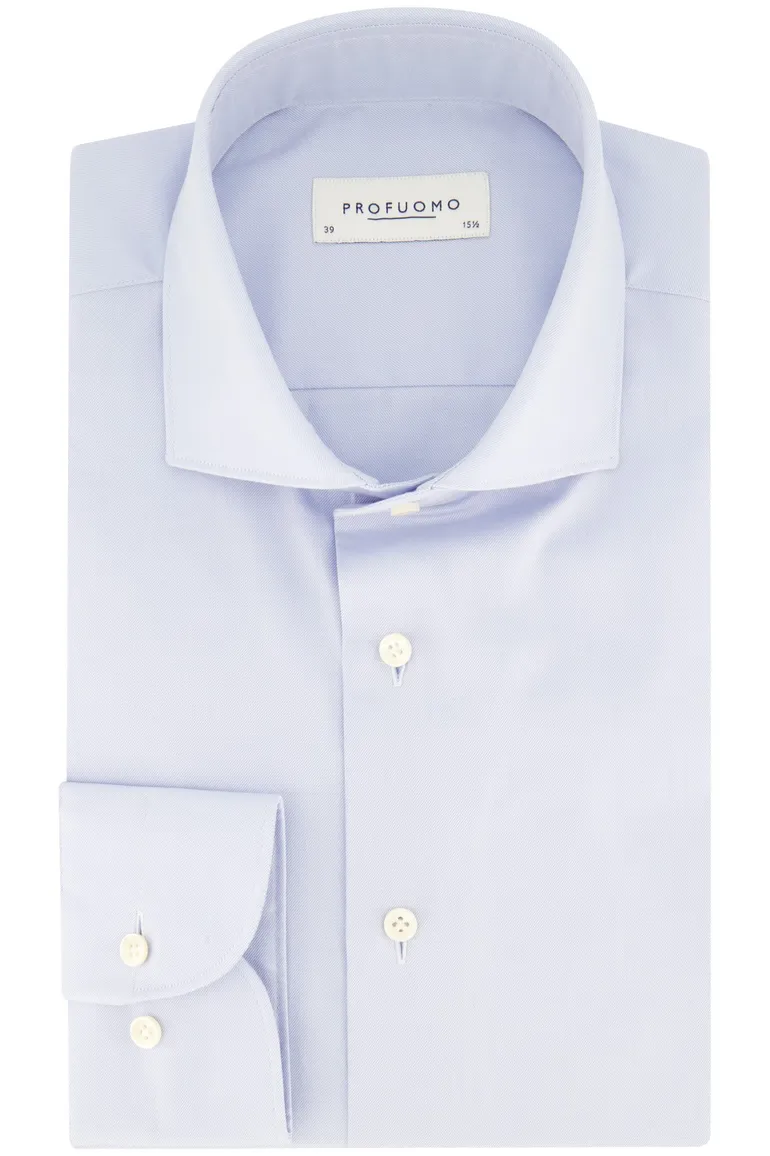 business overhemd Profuomo lichtblauw effen katoen slim fit