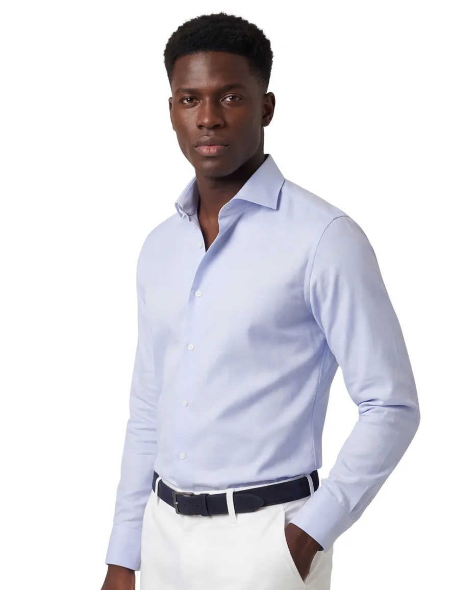 business overhemd Profuomo lichtblauw effen katoen slim fit