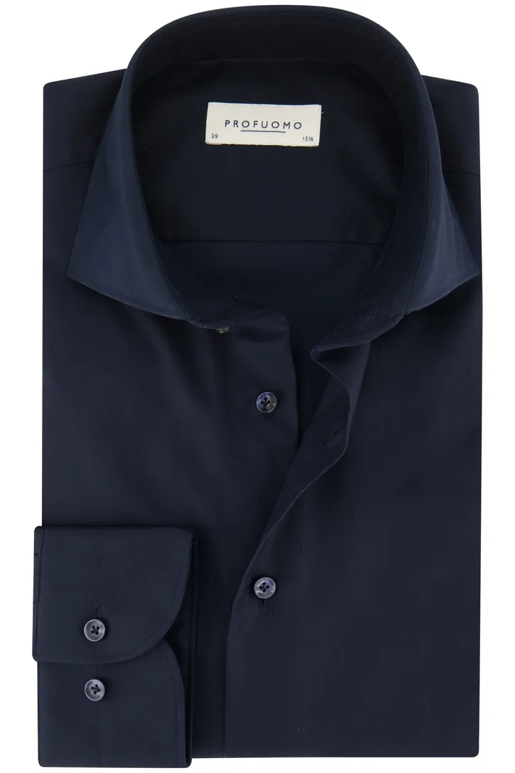 Profuomo overhemd donkerblauw katoen slim fit