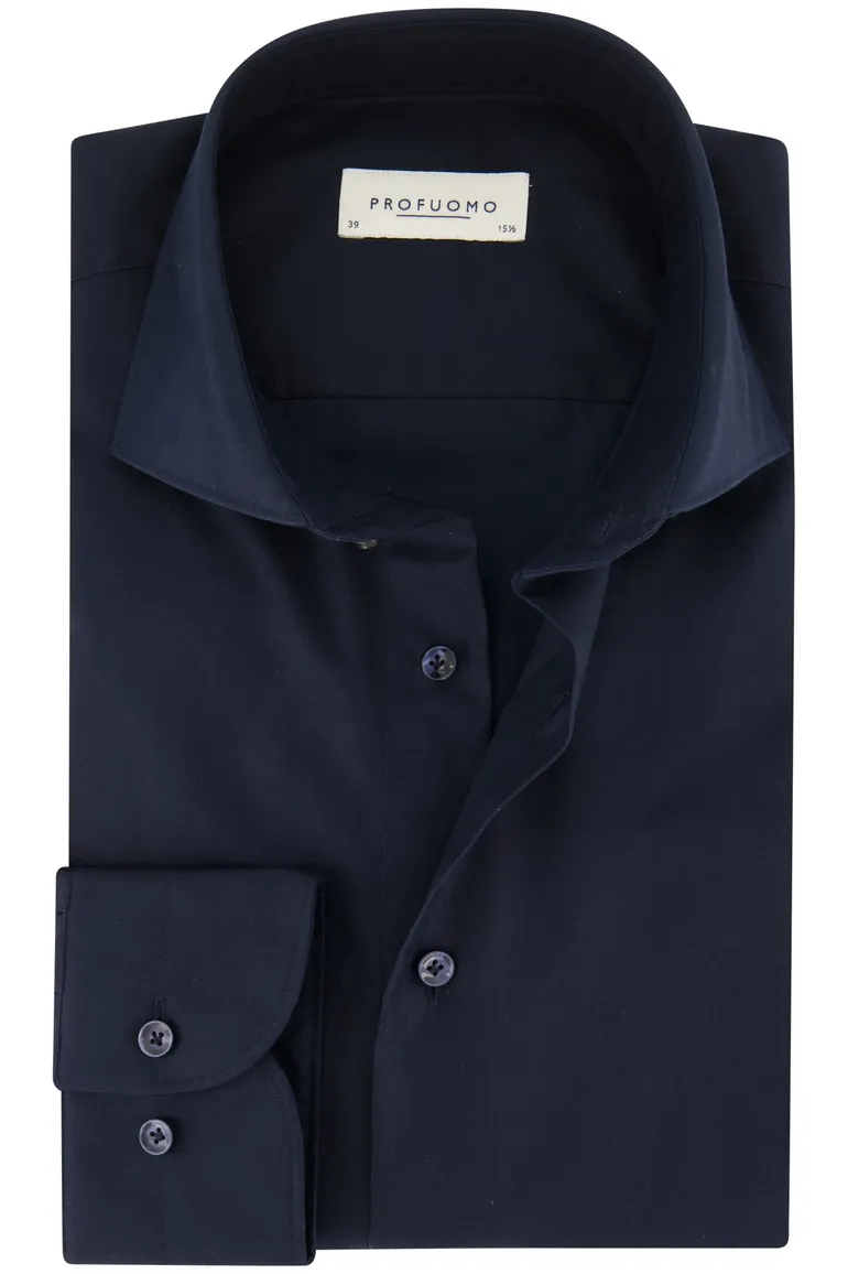Profuomo overhemd slim fit donkerblauw effen